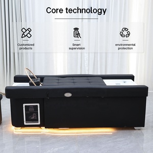 Cadeira de Lavagem de Cabelo 3 em 1 Personalizada de Fábrica com Massagem para os Pés, Mesa de Spa para Pedicure e Cama de Shampoo com Luzes de Faixa - Product Image 2