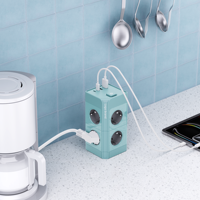 NOUVEAU Produit – Multiprise EU avec 4/8/12 prises, cordon d'alimentation de 2 m, certifiée RoHS CE KC, avec 2 ports USB-A et 2 ports USB-C