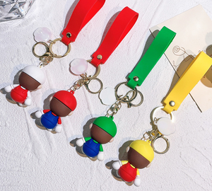 Porte-clés en silicone <span class=keywords><strong>Mario</strong></span> dessin animé, pendentif mignon pour <span class=keywords><strong>sac</strong></span> à <span class=keywords><strong>dos</strong></span> d'étudiant ou de couple, porte-clés créatif pour voiture, léger, sérigraphié - Product Image 2