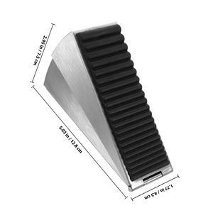 Heavy Duty Stainless Steel Door Stop Black Rubber Non Slip Floor Mounted Door Hardware for Wooden Door Under Door <b>Draft</b> <b>Stopper</b> - Product Image 2