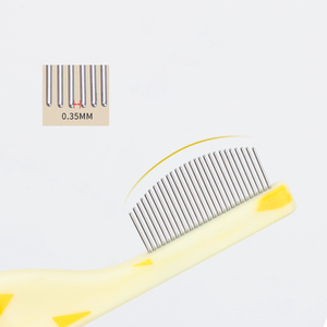 Peigne à puces écologique pour chien et chat à dents larges et fines, <span class=keywords><strong>efficace</strong></span> pour démêler les poils du visage, petit PP, nettoyage des poils des animaux <span class=keywords><strong>de</strong></span> compagnie - Product Image 5