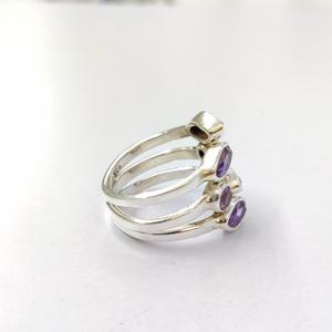 Anillo de Amatista, Plata de Ley 925, Anillo de Piedra Preciosa, Amatista, Colección Hecha a Mano, Anillos Finos, Joyería de Plata, Precio al por Mayor - Product Image 5