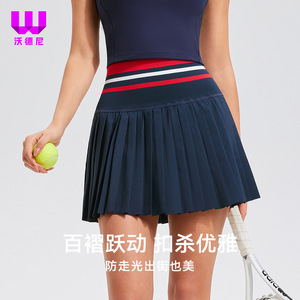 Jupe courte taille haute plissée Fitness à séchage rapide pour femmes Anti-exposition course en plein air pantalon de Badminton vêtements de Tennis couleur - Product Image 6