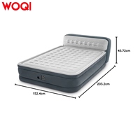 WOQI Matelas pneumatique de luxe avec tête de lit Sac de rangement à pompe électrique intégré pour chambre à coucher