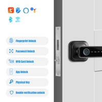 Cerradura Inteligente para Puerta HUNE, Diseño Americano, Resistente al Fuego, con Bloqueo Eléctrico, Aleación, Huella Dactilar, Código PIN, Bluetooth