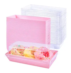 Dessert container with transparent lid bread box, used for baking, cake, biscuit rectangular display box