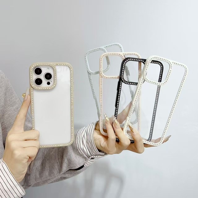 Lady's Fashion Phone Case With Diamond Edge Luxury PC+TPU Shockproof Protective Phone Cover for Huawei P70 Pro Mate 60 Pro