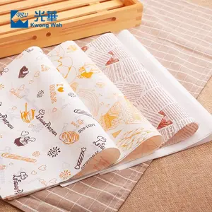 Sandwich Wrapping Paper Custom Logo Food Packaging Grease Proof Tissue Paper Carton Packing Digital Printing Greaseproof Paper