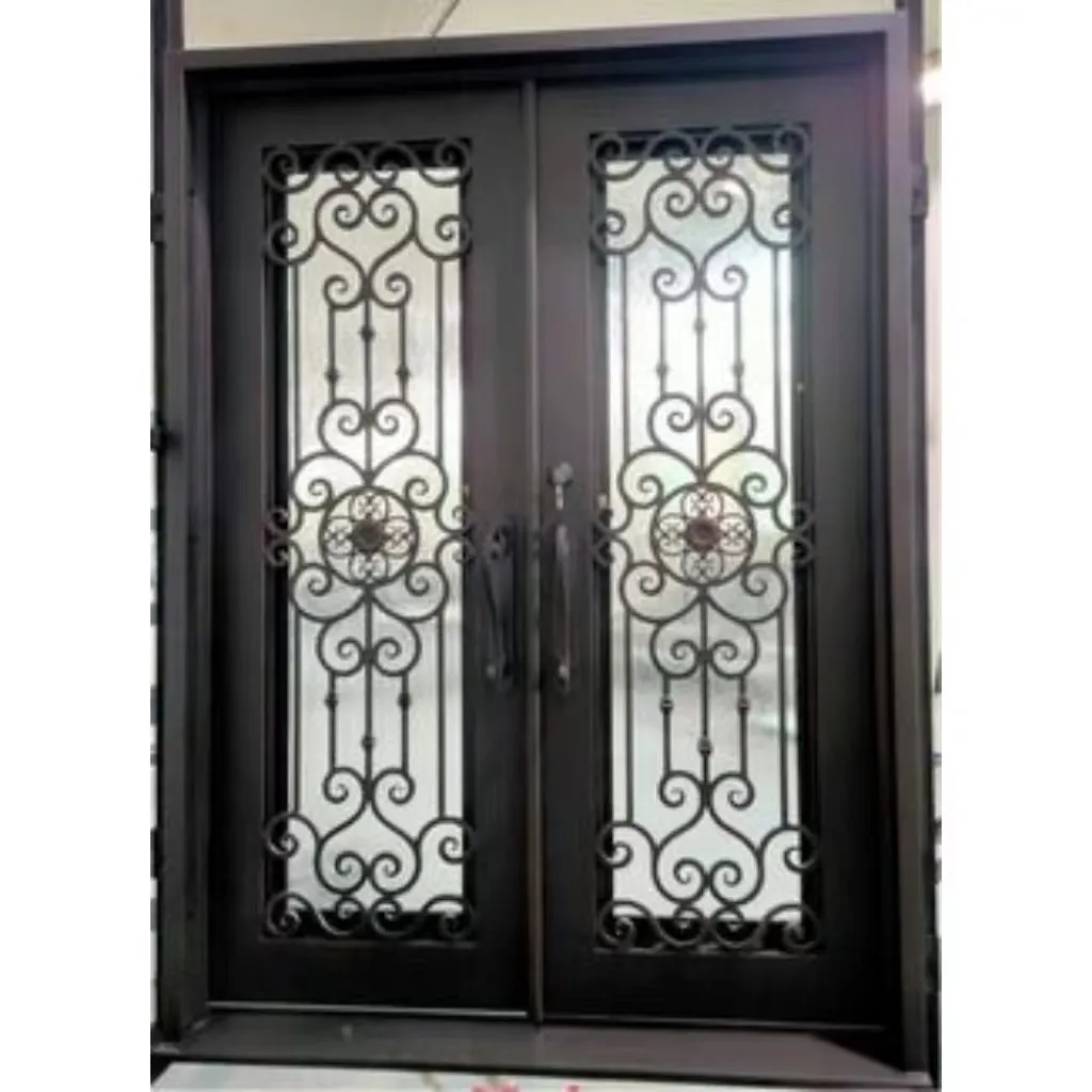 鉄製ドアデザインカタログ錬鉄製ガレージドア外装ドア鉄製ガラスなし
