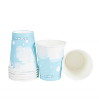 Gobelets en papier jetables à paroi simple, enduits de PE, de qualité alimentaire, avec logo personnalisé, pour eau minérale et boissons énergisantes, impression personnalisée disponible