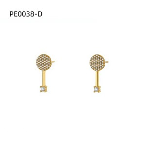ต่างหูแฟชั่นเซอร์โคเนียสตั๊ด PE0038 สำหรับผู้หญิงเครื่องประดับคุณภาพสูง - Product Image 2
