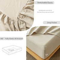 Parure de draps de luxe en coton et lin avec rideaux, ensemble de 8 pièces, draps en coton et taies d'oreiller personnalisables en promotion