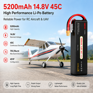 Batterie de drone agricole au lithium-ion rechargeable de haute qualité 5200 mAh 45C, pack de batteries de drone semi-solide avec BMS sur mesure - Product Image 5