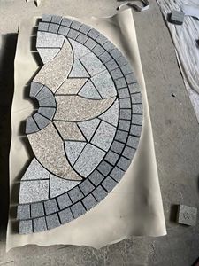 Médaillon en granit naturel chinois, motif artistique, coupe flamme, durable, écologique, design industriel, blanc, gris, jaune, vente en gros - Product Image 5