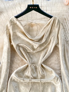 Z-1516 ขายส่ง ชุดเดรสผู้หญิงทรงหางปลา สไตล์ฝรั่งเศสย้อนยุคแบบราชสำนัก ทรงเข้ารูป ความยาวปานกลาง คอลเลคชั่นฤดูร้อนปี 2026 - Product Image 3