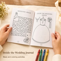 Livre d'activités de coloriage de mariage, carte en papier DIY pour enfants, couverture de journal personnalisée, fournitures pour faveurs