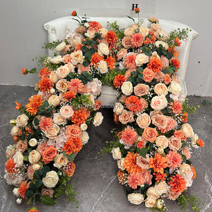 Composizione Floreale Decorativa <span class=keywords><strong>per</strong></span> Matrimoni in Seta Artificiale, Runner di Rose <span class=keywords><strong>Rosa</strong></span> Acceso <span class=keywords><strong>per</strong></span> Decorazione Sfondo - Product Image 3