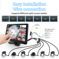 Vente en gros 10.1 "6 Split Display LCD Screen Car Reverse Quad Monitor pour camion Bus Car Monitor System Kits