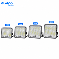 Projecteur solaire extérieur IP65 étanche, OEM ODM personnalisé, lampe LED commerciale 100W 200W 300W 400W pour parking