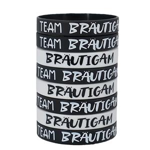 Pulseras de silicona impresas Team Brautigam, paquete de 2, joyería decorativa impermeable en blanco y negro para hombres y mujeres - Product Image 1