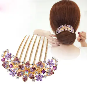 Flower Leaf Bridal Crystal Ornaments Jewelry Wedding Elegant Hair Accessories Hair Forks