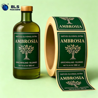 Fabricant ODM sur mesure, étiquettes autocollantes personnalisées en feuille d'or pour bouteilles d'huile d'olive, pour une identité de marque de luxe