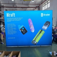 Boîte à lumière SEG pop-up rétroéclairée par LED, cadre en aluminium, toile tendue, toile de fond portable pour salon professionnel, affichage publicitaire personnalisé