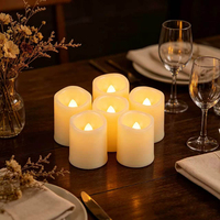 Bougie sans flamme à LED simulée faite à la main, flamme vacillante 3D, alimentée par piles, bougie pilier pour les fêtes, les mariages, Halloween