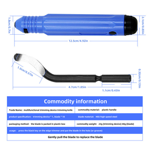 1 Bộ Dụng Cụ Cạo Nhám Tay Cầm Cố Định Bằng Nhựa NB1100 + 10 Lưỡi Dao BS1010 Dụng Cụ Cắt Tỉa, Làm Sạch, Khử Gờ - Product Image 1