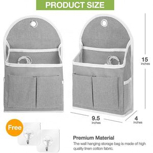 Functional Foldable Waterproof Over Door Pouch Fabric Storage <b>Basket</b> Caddy Wall Hanging Organizer Bag Pockets for Closet <b>Shelves</b> - Product Image 3