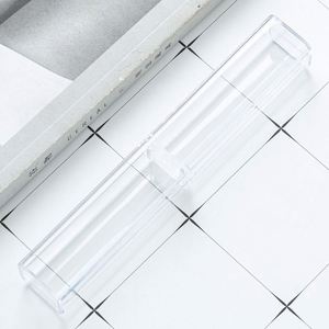 Clear Acrylic Fashionable GEOMETRY Pattern Carved Rectangle Pencil <b>Box</b> Personalized Pen Case for Promotional <b>Gifts</b> - Product Image 4