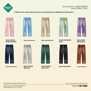 2025 Nam Mùa Thu/Mùa Đông mặc mới 360g phun thuốc nhuộm cũ <span class=keywords><strong>crewneck</strong></span> mài mòn giặt quần nước đặt Dệt Kim Nam mặc - Product Image 3