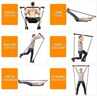 Kit de barre d'exercice Pilates Portable avec bandes de résistance réglables pour une utilisation à la maison, au bureau ou en voyage