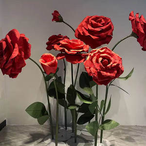 ดอกกุหลาบพีชยักษ์ประดิษฐ์พร้อมขาตั้ง ดอกไม้ปลอมขนาดใหญ่เหมือนจริงสำหรับงานแต่งงาน ตกแต่งบ้าน และถ่ายภาพ |   ไม่ต้องใช้แจกัน - Product Image 6