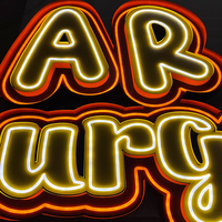 Personnalisation de néons à double couche, lettres lumineuses, logos publicitaires, enseignes murales pour bars et restaurants