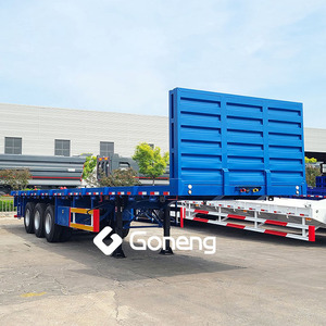Semi Remorque <span class=keywords><strong>Camion</strong></span> Plateau 45 40 Pieds Nouveau 20 40 Pieds Conteneur Remorque Plateau 2 3 Essieux - Product Image 1