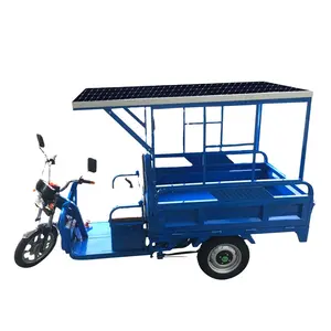 Triciclo de motocicleta de 900W, 60V, 20A, con carga solar eléctrica, tres ruedas