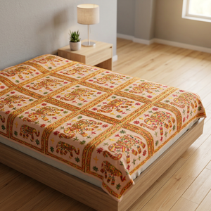 FUNDA DE CAMA INDIA CAMA TAPIZ DE CAMA TIRO Trabajo étnico de la India - Product Image 3