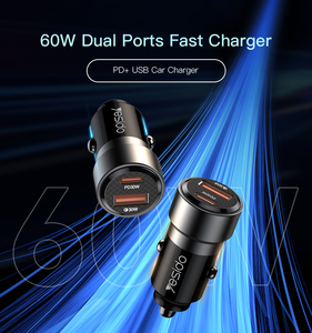 <span class=keywords><strong>Chargeur</strong></span> de voiture Yesido Y54&Y55 de haute qualité <span class=keywords><strong>60W</strong></span> PD3.0 TPYE-<span class=keywords><strong>C</strong></span> <span class=keywords><strong>USB</strong></span> double port multi-protocoles à charge rapide - Product Image 2