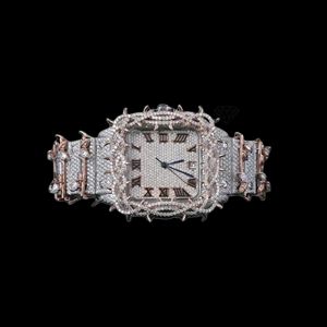 Unique Design Durable Moissanite Diamond Quartz <b>Watch</b> <b>Men</b> Waterproof Stainless Steel Casual Wristwatch Available At Best Price - Product Image 1