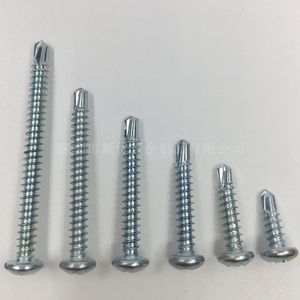 M4.8 Round Head Phillips Self-Drilling Screw Galvanized Iron Sheet Metal Tapping Screw Right Hand Metric Class 4.8 - Product Image 1