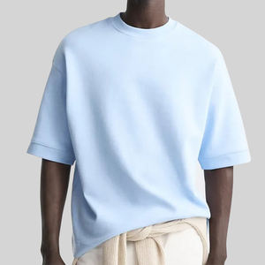 Poids lourd 250gsm hommes 100% coton plaine grande taille T-Shirts haute qualité blanc goutte épaule surdimensionné Gym t-shirt hommes - Product Image 3