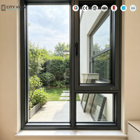 Ventana Abatible de Aluminio con Rotura de Puente Térmico, Manija Oculta, Doble Vidrio, Estándar para Casa Pasiva