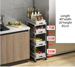 Ripiano di conservazione del cassetto della <span class=keywords><strong>cucina</strong></span> tirare fuori portaspezie per armadi da <span class=keywords><strong>cucina</strong></span> sotto il lavello dal pavimento al soffitto cremagliera di frutta e verdura - Product Image 2