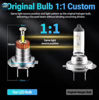 Ampoule de phare LED H7 6500K Blanc 60W Canbus CSP Chips Aluminium 12V pour phares de voiture