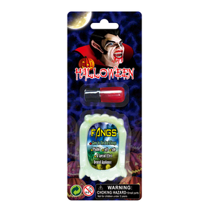 Colmillos de Vampiro Luminosos Verdes, Dientes de Juguete Divertidos para Disfraces, <span class=keywords><strong>Halloween</strong></span>, Juegos de Imitación y Decoración - Product Image 4