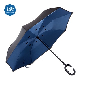 Sunny Kinte SK-042 23-Inch 8-Panel Manual Open Inverted Umbrella C-Shape Handle Custom Full Print Modern Design Fiberglass <b>Frame</b> - Product Image 6
