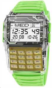 Reloj con esfera Digital luminosa impermeable multifuncional Retro elegante para hombre, calculadora, número de teléfono, libro, banda de plástico de aleación - Product Image 4