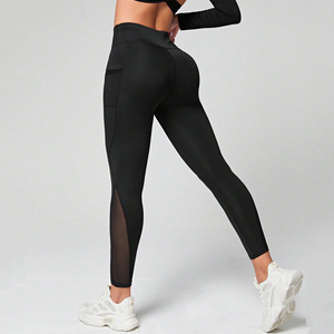 Quần legging tập gym nữ cạp cao, kiểu dáng ôm sát, có túi lưới phối, nâng mông - Product Image 2