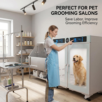 ALFAPET AP-50B(XXL) Séchoir pour animaux de compagnie extra large en acier inoxydable, séchoir automatique pour chiens 3800W, boîte de séchage pour chiens de plus de 50 kg